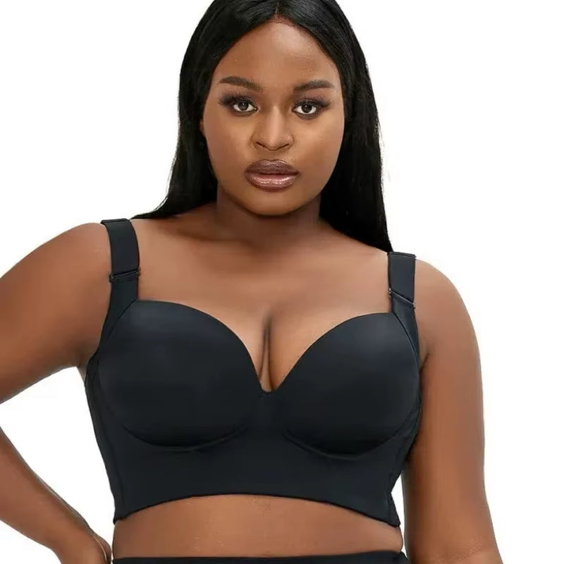 Women'S plus Size Seamless Bra A-H Cup Side Support Full Coverage Underwire Bra Push up & No Spill for Everyday Wear